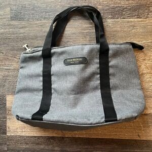 Isaac Mizrahi New York Gray Insulated Lunch‎ Bag Tote Zipper Top
